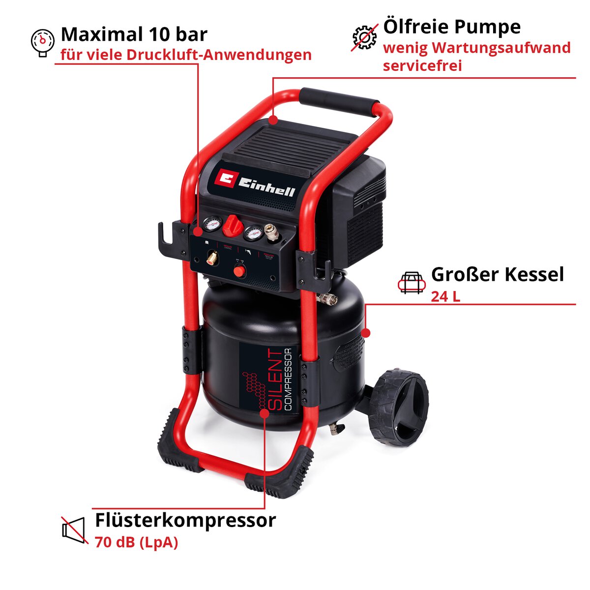 Einhell Kompressor TE-AC 240/24 Silent – Bild 2