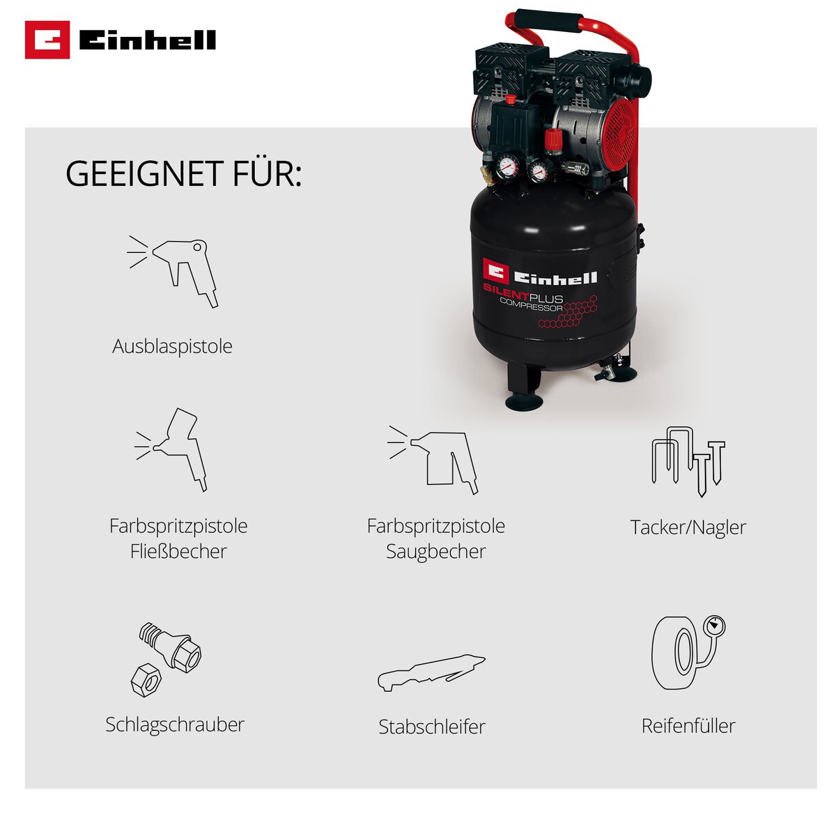 Einhell Kompressor TE-AC 135/24 Silent Plus – Bild 8