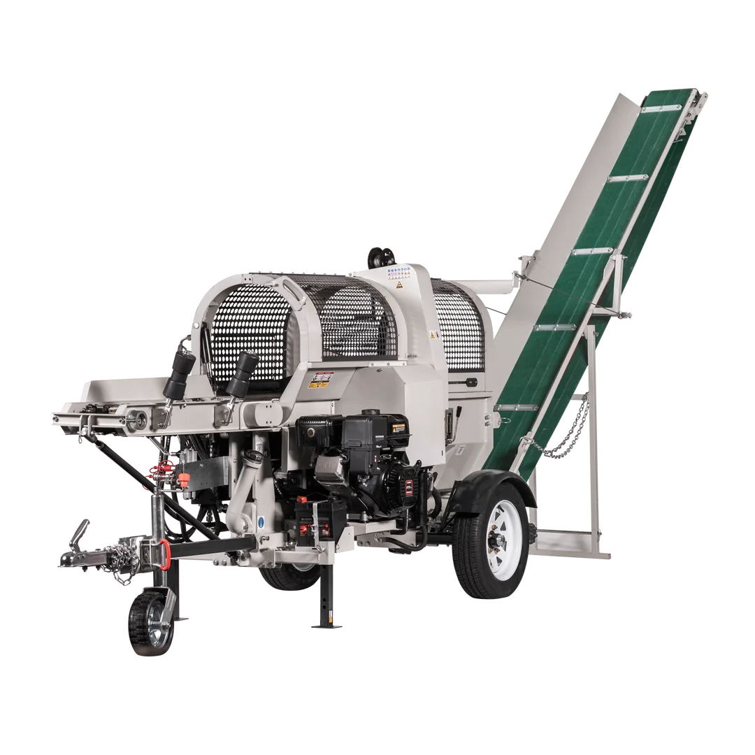 LUMAG SSA400GH-PRO/S | Benzin-Sägespaltmaschine mit Förderband & Zuführförderband