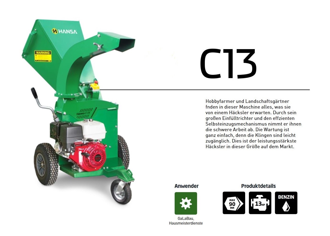 HANSA C13 Benzin Häcksler – Bild 4