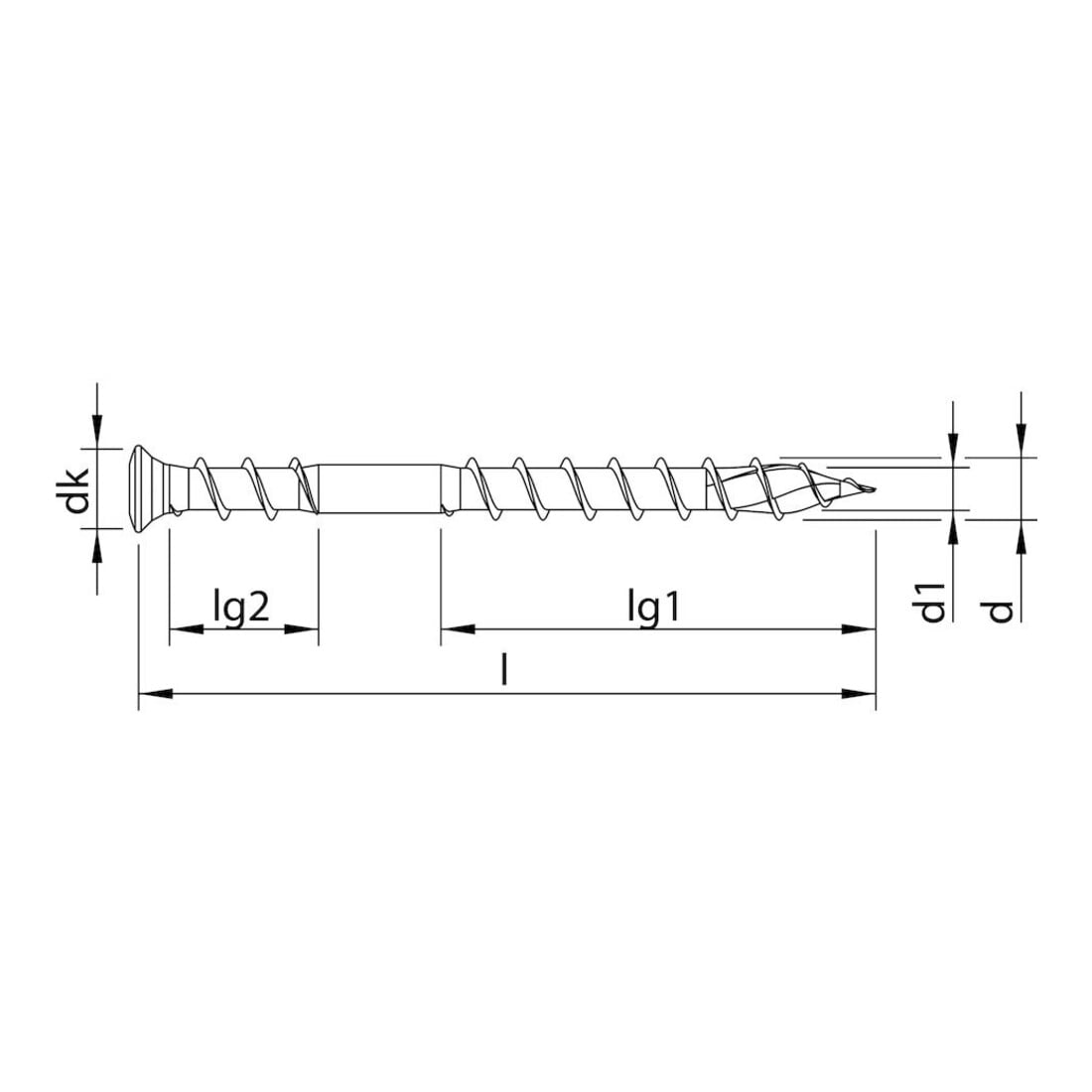 HECO HTP Terrassenschraube 5,0 x 70 A2 Linsensenkkopf HD UK KB – Bild 2