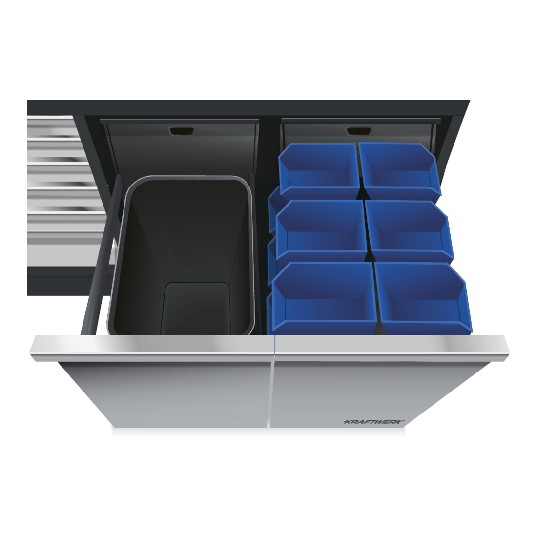 Kraftwerk Mobilio Schubaldenschrank 1360 mm 7 Schubladen 2 Auszüge – Bild 2