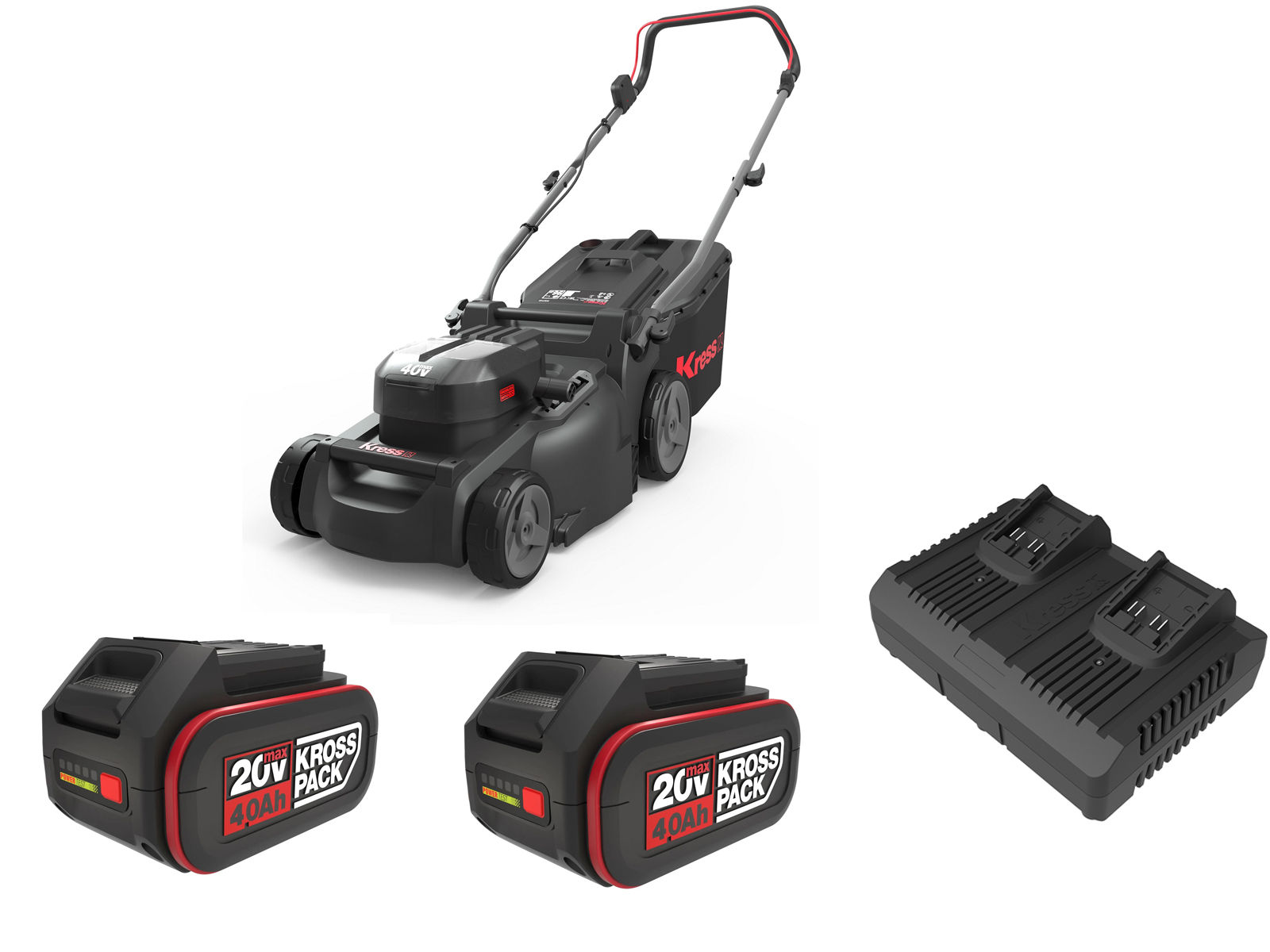 Kress KG748 Akku-Rasenmäher Set 40 V