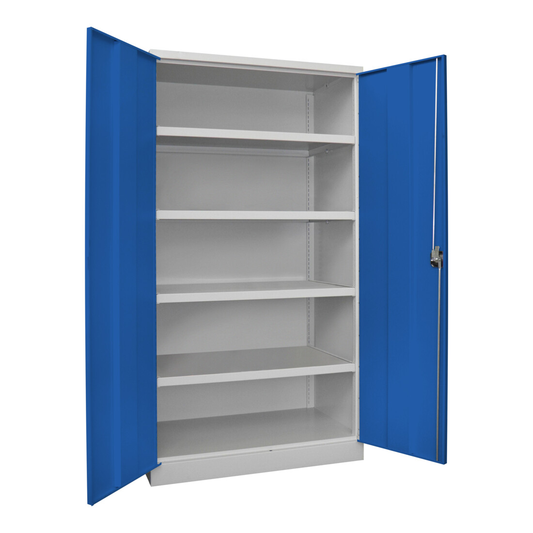 Pavoy Schwerlastschrank 1950x1040x630, 4 Fachböden a 200 kg Traglast, RAL 7035/5010 – Bild 2